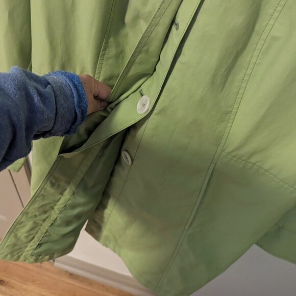 Normcore Eddie Bauer Christine Apple Trench Coat Raincoat Lime Green Jacket XXL - Picture 6 of 8